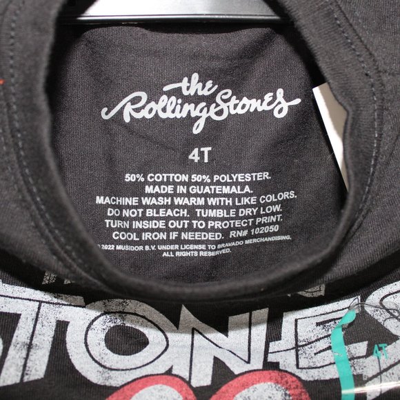 Toddler Boys Rolling Stones Tshirt US Tour 78 Short Sleeve Black 4T - Picture 3 of 3